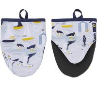 Ulster Weavers - Striped & Nautical Microwave Oven Mitts (18 x 14.5cm) - 100% Cotton - 1x Pair - Coastal Oven Glove Heat Resistant - Oven Glove w/Sailing Boats & Seagull - Kitchen Accessories