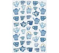 'Tea Cups' Food & Drink Print 100% Cotton Tea Towel Ulster Weavers Blue One Size