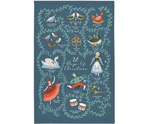 Ulster Weavers - The Twelve Days of Christmas Tea Towel (74 x 48cm) - 100% Cotton - Washable - Christmas Calendar Dish Cloths/Dish Towel - Christmas Countdown Tea Towel - Kitchen Accessories & Decor
