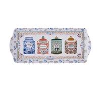 Ulster Weavers Vintage Blue & White Tea Tins Dishwasher Safe Plastic Serving Tray - 39 x 17 x 2.5cm - Lap Tray