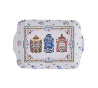 Ulster Weavers Vintage Tea Tins Serving Tray (21 x 14 x 2cm) - Dishwasher Safe Plastic Kitchen Accessory - British Dinner/Tea Tray in Blue & White