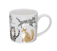 Ulster Weavers - Watercolour Painted Cats Mug 250ml - Dishwasher & Microwave Safe - Ceramic New Bone China - Coffee Mug with Cat - Cat Kitchen Accessories - Cat Lovers Gifts - Tea Cup with Cats