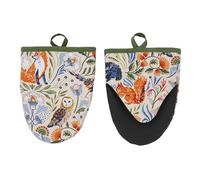 Ulster Weavers - Woodland Animals Microwave Oven Mitts (18 x 14.5cm) - 100% Cotton - 1x Pair - Forest Animals Oven Glove Heat Resistant - Washable - Rabbit, Owl & Fox Oven Glove - Kitchen Accessories