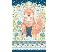 'Woodland Fox' Animal Print 100% Cotton Tea Towel Ulster Weavers Green One Size