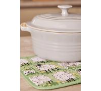 Ulster Weavers 'Woolly Sheep" Animal Print 100% Cotton Pot Mat in Green Ulster Weavers Green