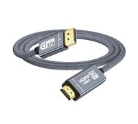 ULT-WIIQ Active DisplayPort to HDMI Cable 8K 60Hz 4K 144Hz, Unidirectional DP 1.4a/2.1 to HDMI 2.1 Cable for VRR, G-SYNC, HDR, Dolby Vision, HDCP 2.3, RTX5090/5080/4090/4080 (1m)
