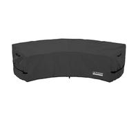 ULTCOVER Patio Curved Sofa Cover Waterproof for 3-4 Seater Outdoor Sectional Furniture Couch 126"(Back Arc Length) / 82"(Front Arc Length) x 32"(Deep), Black