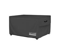 ULTCOVER Rectangular Gas Fire Pit Table Cover 44x28 inch Waterproof Heavy Duty Firepit Cover, Black