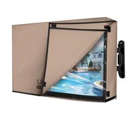 ULTCOVER Waterproof Outdoor TV Cover with Clear Front Flap for 71-75 inch Outside Flat Screen Televisions