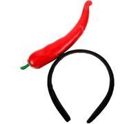 ULTECHNOVO 1 Pcs Funny Headbands Pickle Hot Dog Strawberry Bananas Chili Pepper Taco Style Christmas Costume Accessories(chili Pepper)