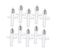 ULTECHNOVO 1 Set DIY Mini Cross Shaped Glass Bottles Tiny Storage Jars with Screw Caps for Perfume Candy Wishing and Easy to Clean and Portable