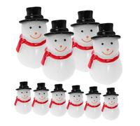 ULTECHNOVO 10 Pcs Glow the Dark Mini Snowman Figurines Resin Winter Tiny Statue for DIY Crafts Micro Landscape Decoration with Top Hat Creative Luminous Miniature Sculpture
