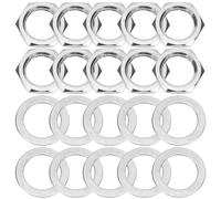 ULTECHNOVO 10 Sets Socket Nut for Guitar Alloy Professional Metal Gaskets Silver Easy to Replace Worn Parts Sturdy Not Easy to Paint off Suitable for Guitar Maintenance