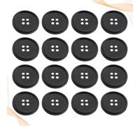 ULTECHNOVO 100 Pcs Black Four-Hole Round Resin Buttons for Sewing and DIY Crafts, Eco-Friendly Synthetic Material, Classic Chic Style, for Fabric, Shirt, Knitting and Art Projects