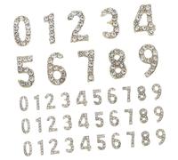 ULTECHNOVO 100pcs Arabic Number Nail Charms Rhinestone Nail Rhinestone Jewellery Flatback Iron Base Manicure Art Accessories for DIY Home Salon Use