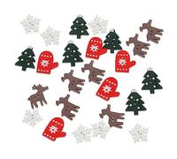 ULTECHNOVO 100pcs Christmas Decorations Elk Snowflake Tree Shapes Lightweight DIY Wood Chips for Xmas Tree Crafting and Holiday Ornament Gift