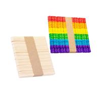 ULTECHNOVO 100pcs Craft Sticks Ice Cream Making Stick Wooden Round Natural Wood Assorted Color for Summer Beach Party Hands-on Ability Create Favorite Models