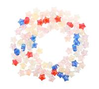 ULTECHNOVO 100pcs Frosted Star Spacer Beads Wide Loose Beads for Jewelry Making Lightweight Five-Pointed Star Charms for Bracelets Necklaces Earrings DIY Crafts