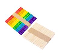 ULTECHNOVO 100pcs Ice Cream Sticks Wooden Popsicles Sticks for Assorted Color Natural Wood Round Does Not Split Easy to Wash Summer Beach Party Crafting