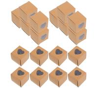 ULTECHNOVO 100pcs Kraft Paper Candy Boxes Small Square Party Favor Boxes Heart-shaped for Wedding Christmas Treats Chocolate and Small Items