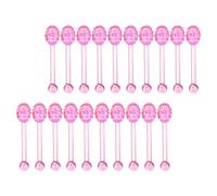 ULTECHNOVO 100pcs Pink Lip Balm Applicator Spoon for Cosmetic Jar, Reusable Plastic Mini Spatulas Stick with Compact Design, for Beauty Salons and Makeup Bottle Applicator Process