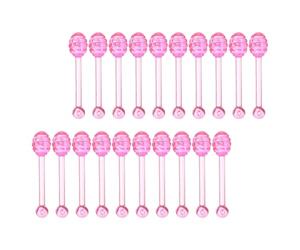 ULTECHNOVO 100pcs Pink Lip Balm Applicator Spoon for Cosmetic Jar, Reusable Plastic Mini Spatulas Stick with Compact Design, for Beauty Salons and Makeup Bottle Applicator Process