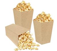 ULTECHNOVO 100pcs Popcorn Boxes Kraft Popcorn Box Paper Bags Snack Containers for Chips