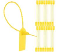 ULTECHNOVO 100Pcs Security Seals, Plastic Tamper Proof Tags, Waterproof Self-Locking Zip Ties for Fire Extinguisher, Shipping, Logistics and Asset Labeling, 25cm, Yellow