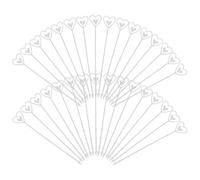 ULTECHNOVO 100pcs Transparent Plastic Heart-shaped Floral Picks with Forked Card Holders for Wedding Bouquet Decoration DIY Flower Arrangement Accessories for Place Cards Photos and Cake