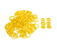 ULTECHNOVO 100pcs Yellow Plastic Poultry Foot Mark Rings with Numbers for Chicken and Poultry Easy to Remove without Burr for Breeding and Operations Management