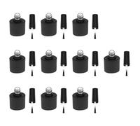 ULTECHNOVO 10pcs 10ml Oblate-shape Black Nail Polish Bottles for Nail Care Well Sealed Lids and Brush Portable Storage Tool for DIY and Coatings