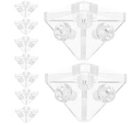 ULTECHNOVO 10pcs Acrylic Corner Braces with Screws, Small Angle Brackets for Furniture Box Fixing, Detachable Corner Shelf Support Suitable for Retail Display Tables