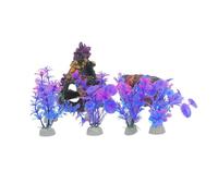 ULTECHNOVO 10pcs Aquarium Decor with Artificial Plants and Coral Reef Ornaments for Fish Tanks Plastic Material for Enhancing Underwater Scenery and Creating Vibrant Aquatic Environment