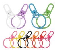 ULTECHNOVO 10pcs Assorted Color Zinc Alloy Keychain Rings for Crafts with Smooth Swivel Clasp, Sturdy Metal Key Rings to Prevent Keys from Being Lost, for Bags and Decorations Random Color