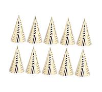 ULTECHNOVO 10pcs Birthday Party Hats Triangle Gilding Stripe Decor Wave Stripe Design for Boys and Safe Paper Material for Memorable Celebrations