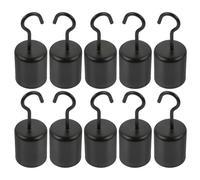 ULTECHNOVO 10pcs Black Metal Ceiling Light Hooks for Indoor and Home Decor, Vintage Style Hemp Rope Hanging Hooks Suitable for Suspending Birdhouses and Feeders, Lift to 10kg