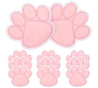 ULTECHNOVO 10pcs Dog Paw Applique Patches Chic Cloth Embroidered Sew-on Clothes Appliques Pink Skin Friendly Wide Uses for DIY Crafts