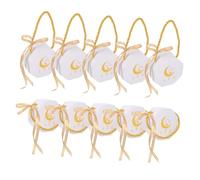 ULTECHNOVO 10pcs Eid Mubarak Party Favor Bags Elegant Gold Foil Moon Lantern Design Convenient Handle Ample Space for Candies Treats for Ramadan Celebrations