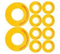 ULTECHNOVO 10pcs Emergency Stop Sign Stickers for Equipment High Visibility Yellow Warning Labels, Self-adhesive Pp Material, Suitable for Control Panel and Factory Use in Industrial