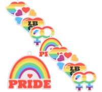 ULTECHNOVO 10pcs Metal Rainbow Keyrings Pride Month Keychain Set with Heart Pendant, Backpack and Handbag Charms for Lgbtq+ Pride Accessories and Party Favors Random Style