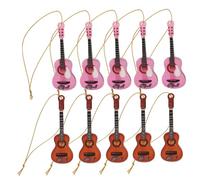 ULTECHNOVO 10pcs Miniature Guitar Xmas Hanging Decorations Detailed Acrylic Musical Instrument Ornaments for Christmas Tree Versatile Holiday for Family and Friends
