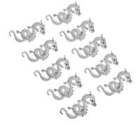 ULTECHNOVO 10pcs Nail Charms for Nail Art Creative Dragon Shape Silver Alloy Long Time Using Easy to Use Special Delicate Style for Home DIY Making Women