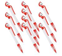ULTECHNOVO 10pcs Red Football Retractable Ballpoint Pens Smooth Writing Portable Plastic Office Stationery Soccer Favors for School and Party Use