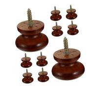 ULTECHNOVO 10pcs Round Solid Wood Drawer Knobs Smooth Grain Pull Handles for Wardrobe Cabinet Furniture Door Ergonomic Design for Comfortable Grip Moisture-Resistant Hardware