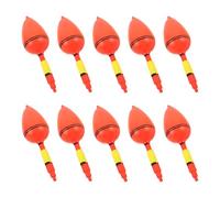 ULTECHNOVO 10pcs Sea Fishing Float Slip Bobber Hard Plastic Bubble Floater 45mm Red High Visibility Smooth Casting for Ocean Float Fishing