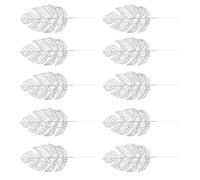 ULTECHNOVO 10pcs Silver Glitter Monstera Leaves Artificial Christmas Foliage Decorations DIY Floral Craft Materials Festival Simulation Leaf Home and Party Decor