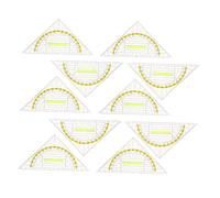 ULTECHNOVO 10pcs Transparent Triangle Ruler Set with Handle Portable Plastic Geometric Drafting Tools for Architects Engineers Students Multifunctional Protractor Kit for School and Office