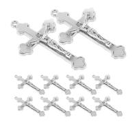 ULTECHNOVO 10pcs White Metal Cross Charms with Modern Artistic Twist, Versatile Compatibility and Resistant to Fading, for Bracelet and Keychain DIY Jewelry Making Accessories