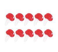 ULTECHNOVO 10pcs Wool Felt Mini Mushroom DIY Craft Accessories, Red Handmade Decorative Charm Set for Home Ornament, Needle Felting Supplies for Arts and Crafts