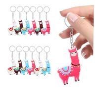 ULTECHNOVO 12 Pieces Cute Alpaca Key Ring Cartoon Bag Pendant for Children's Birthday Animal Key Rings per Colour Parties